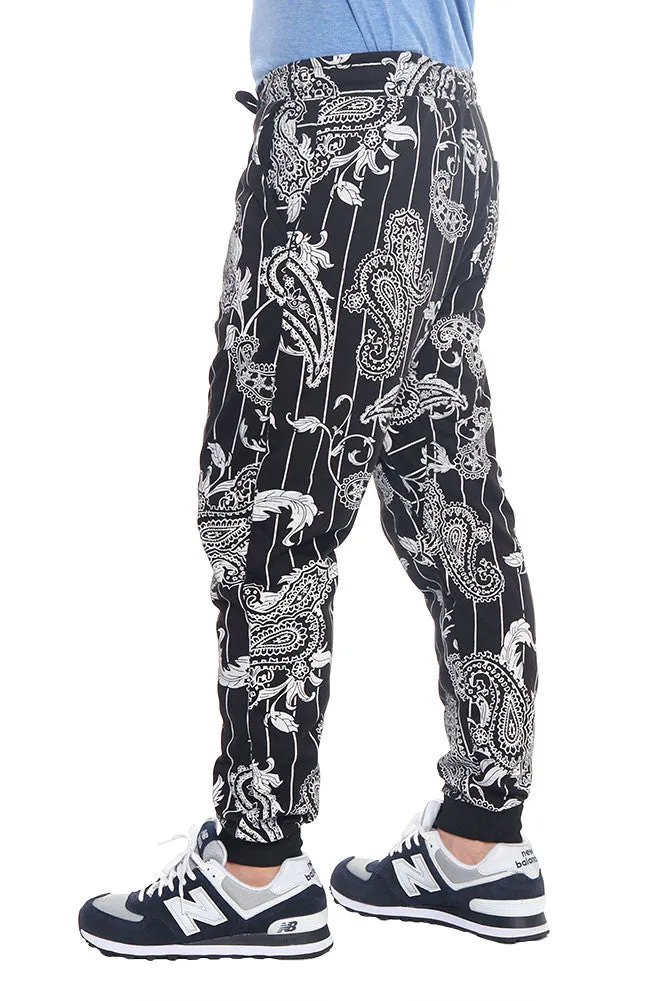 Pinstripe Bandana French Terry Jogger Pants