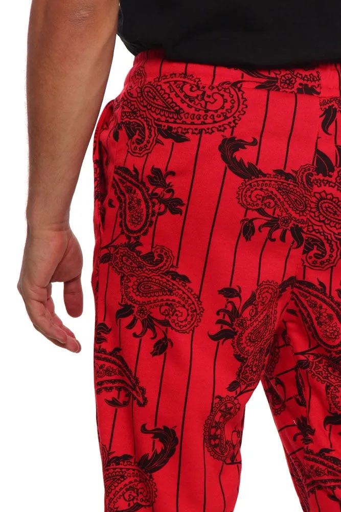 Pinstripe Bandana French Terry Jogger Pants