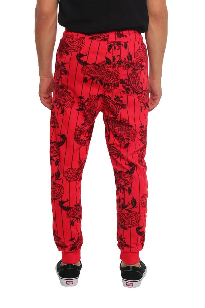 Pinstripe Bandana French Terry Jogger Pants