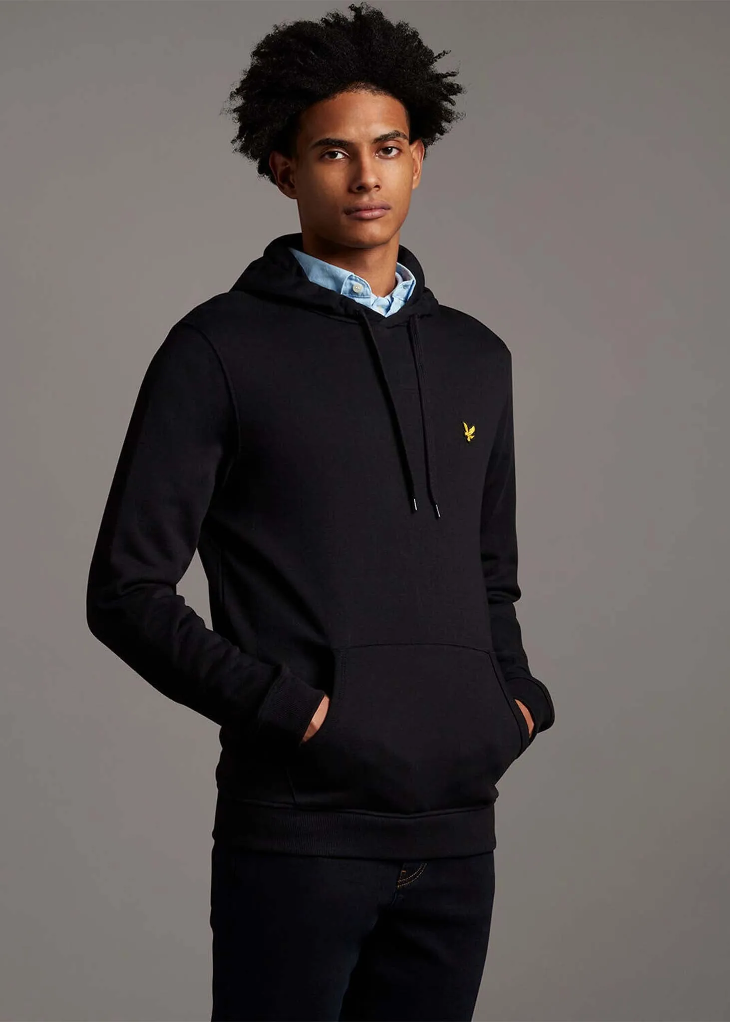Pullover-Hoodie - tiefschwarz