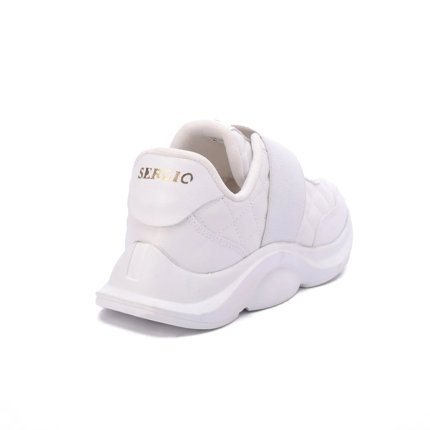 Quilted Elastic Sneakers-White