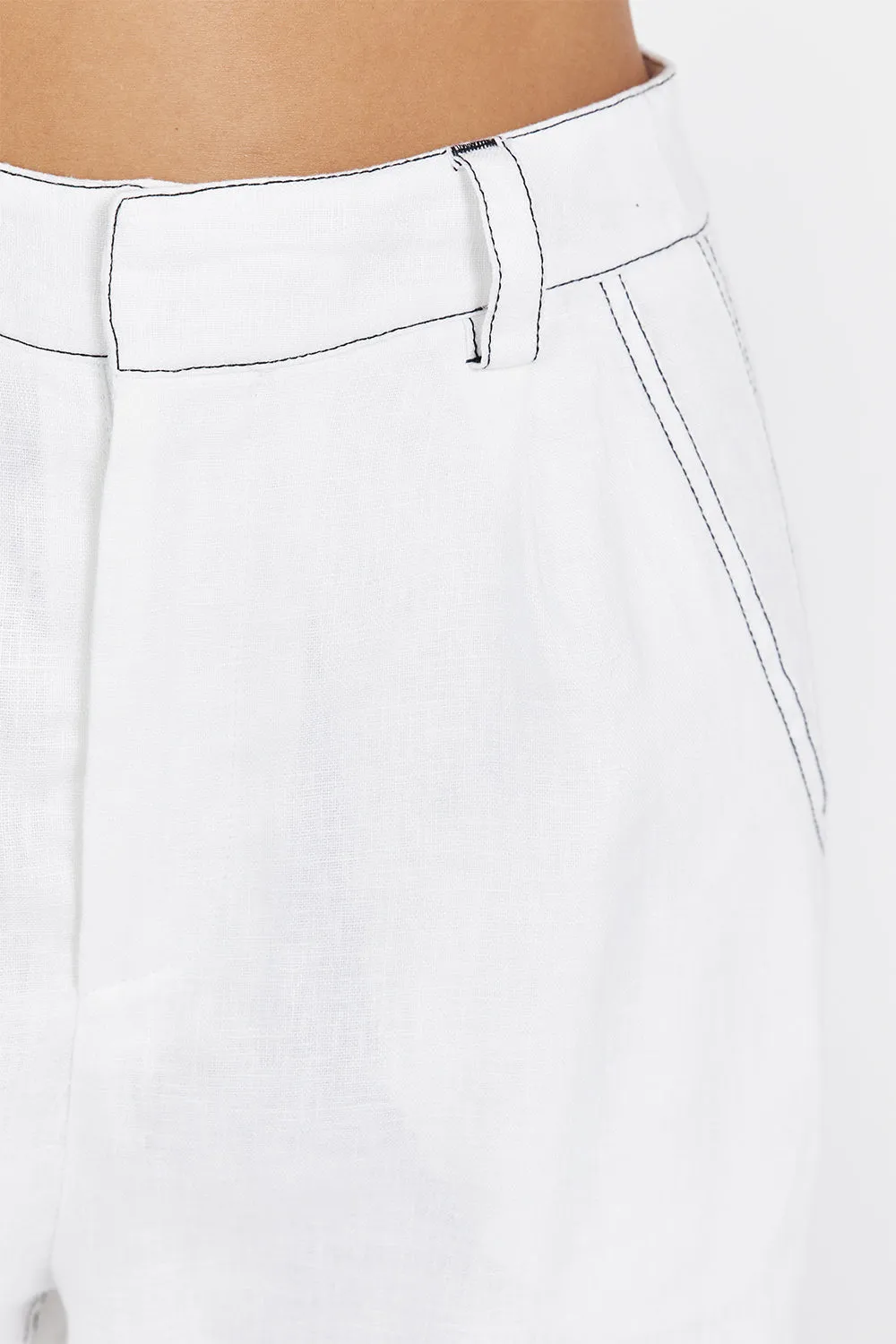 ROSIE WHITE LINEN CARGO PANT