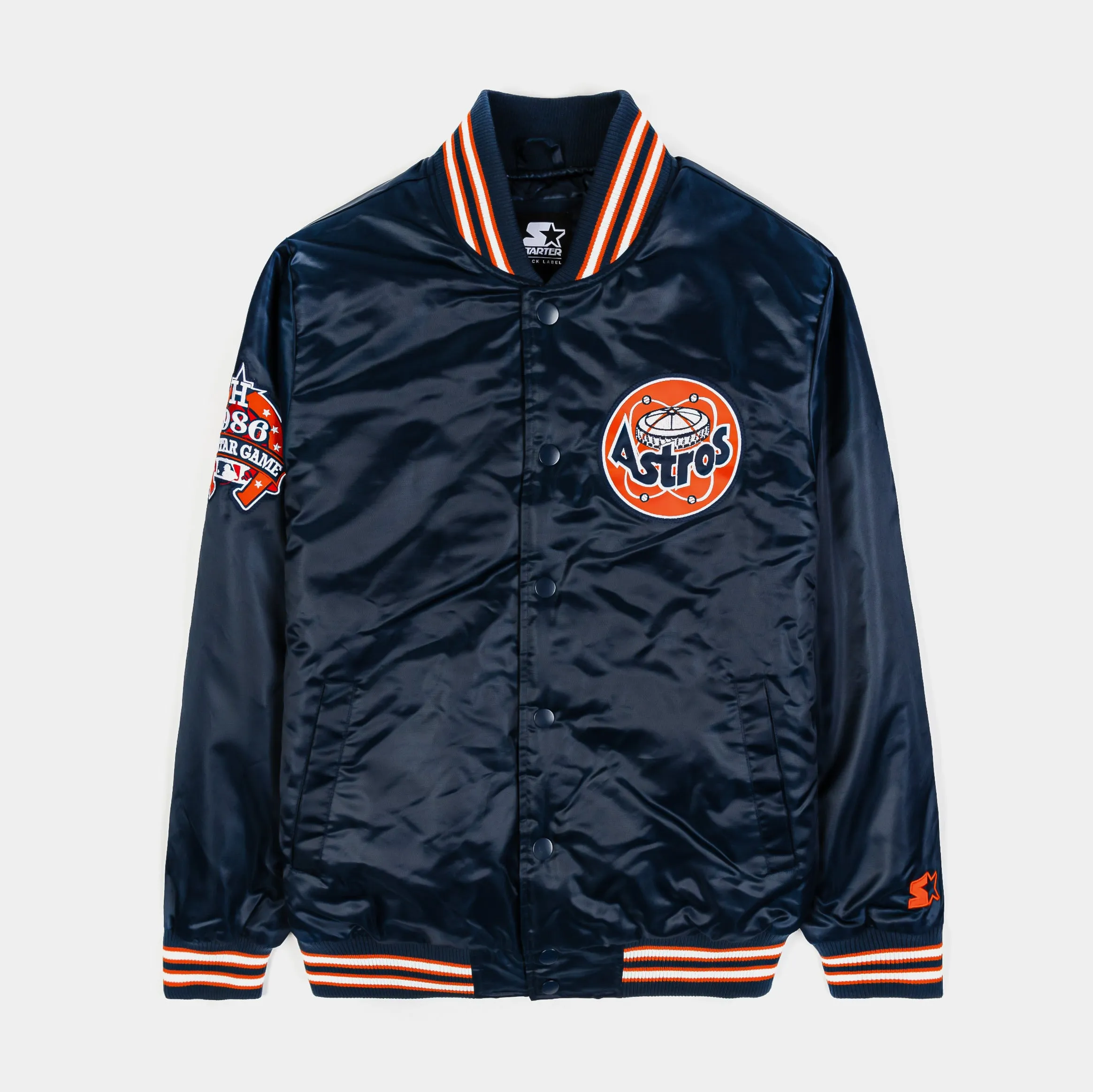 Shoe Palace Exclusive Houston Astros Varsity Mens Jacket (Navy/Orange)