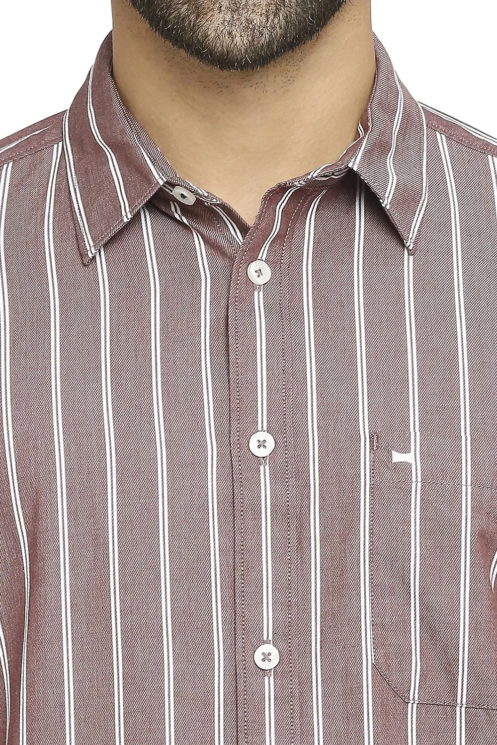 Slim Fit Cotton Cavalry Twill Stripe Shirt