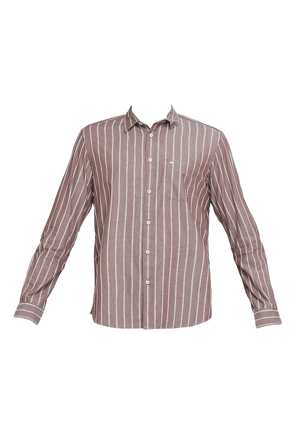 Slim Fit Cotton Cavalry Twill Stripe Shirt