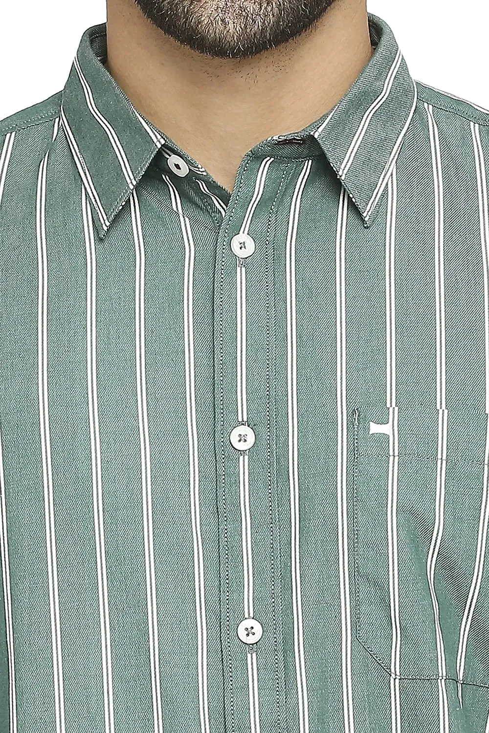 Slim Fit Cotton Cavalry Twill Stripe Shirt