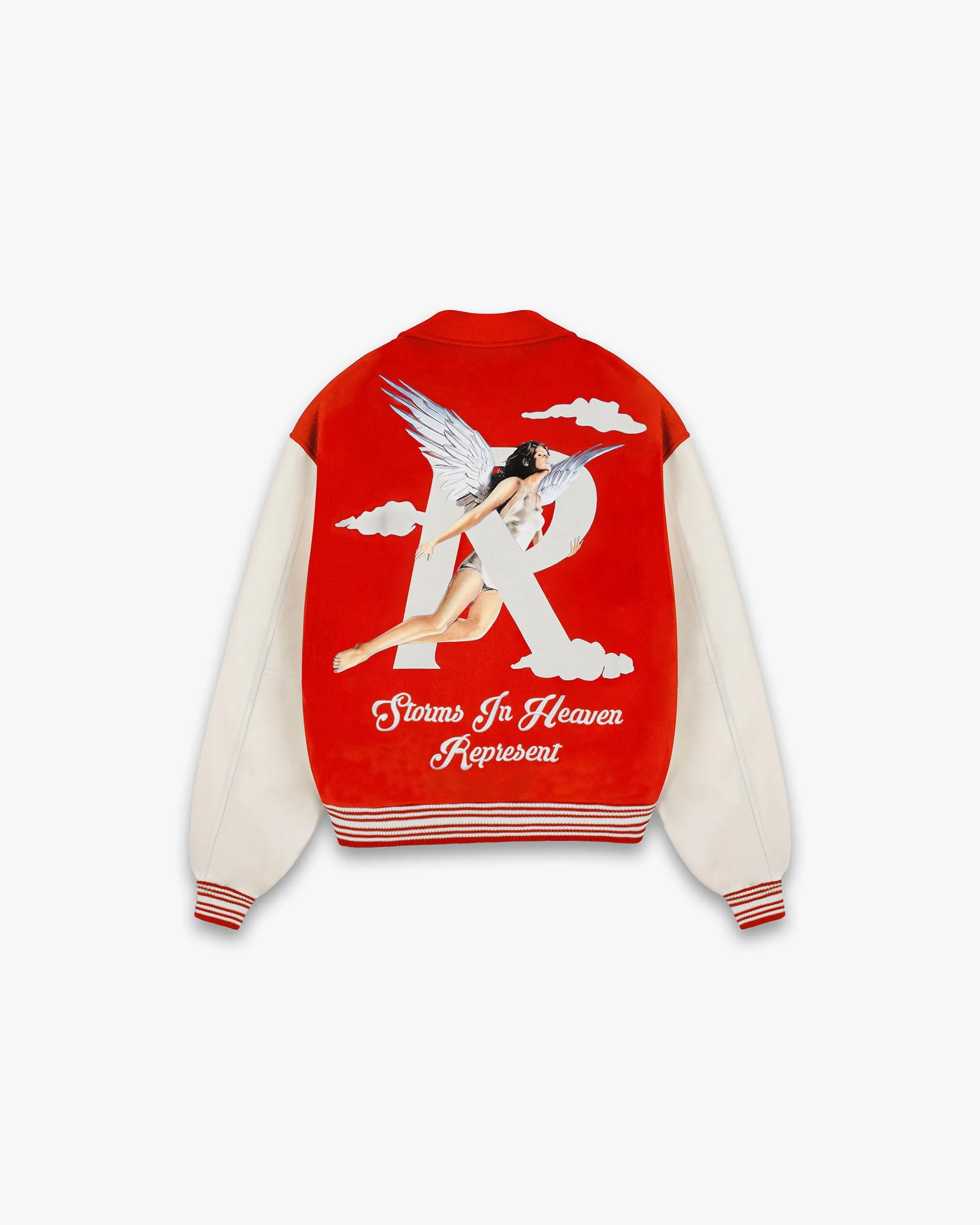 Storms In Heaven Varsity Jacket - Burnt Red
