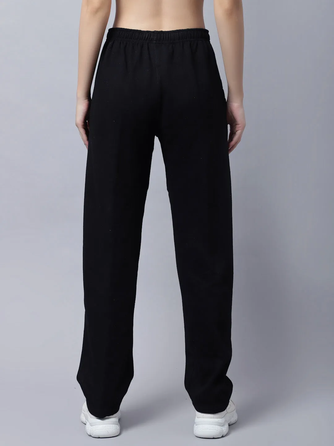 Vimal Jonney Fleece Regular-Fit Black Trackpant for Women