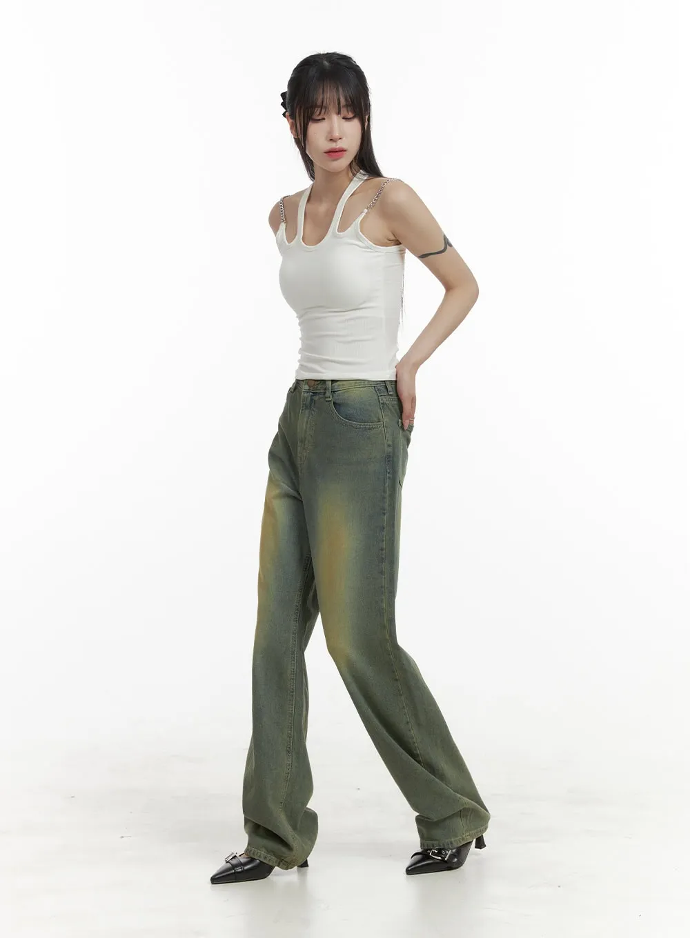 Washed Baggy Jeans OA425