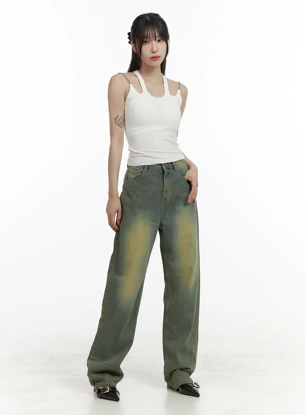 Washed Baggy Jeans OA425
