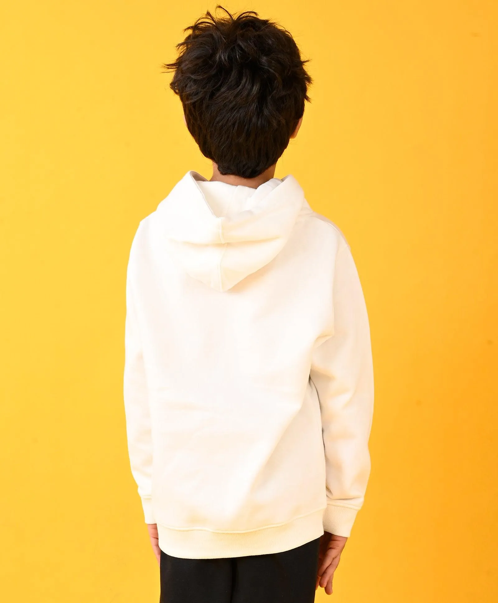 YES YOU CAN FLEECE BOYS HOODIE - WHITE