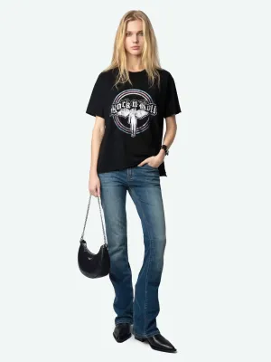 ZADIG & VOLTAIRE TOMMER HC FALLEN ANGEL STRASS T-SHIRT